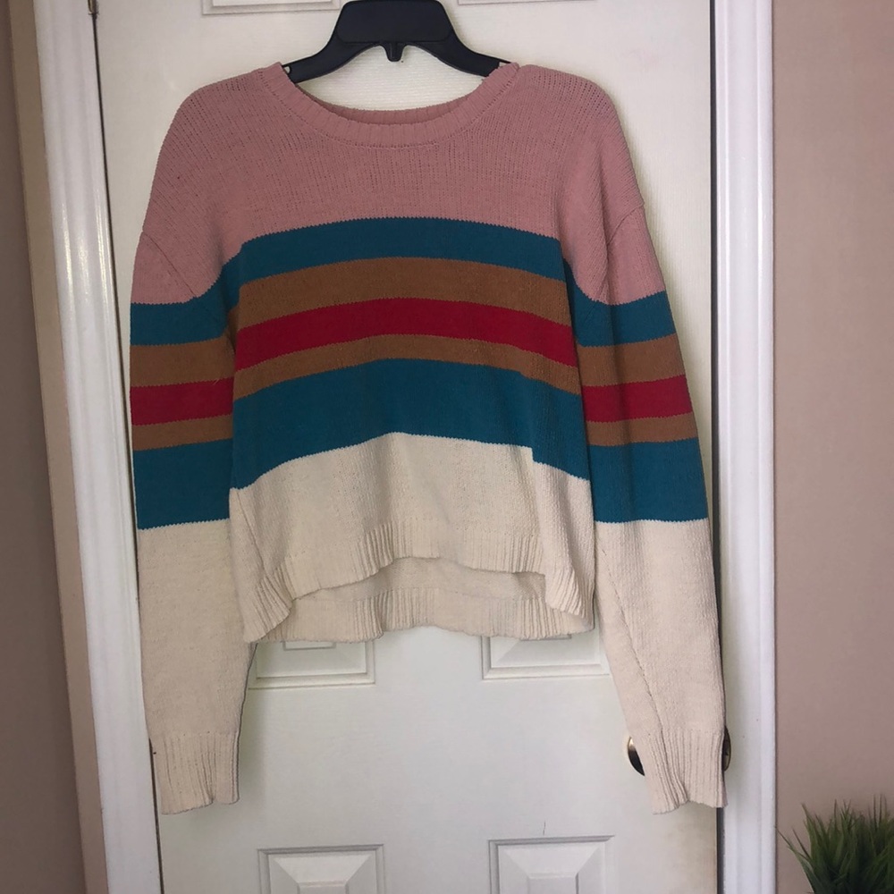 Striped, cropped sweater 💜